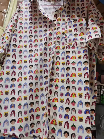 Κορεάτικο στυλ Μπλουζάκια μανίκια εγκυμοσύνης Βαμβακερά πουκάμισα κοντό μανίκι με γυριστό γιακά Μπλούζες έγκυος γυναίκα Μόδα πουκάμισο εγκυμοσύνης