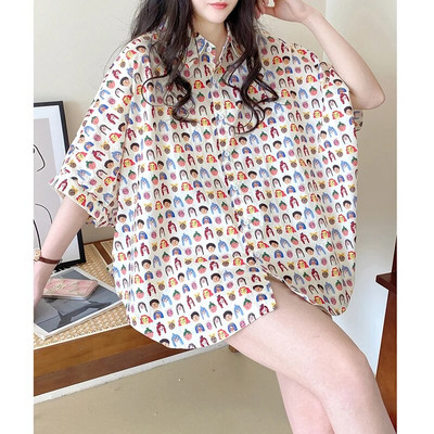 Cămăși din bumbac de maternitate cu mânecă liliac în stil coreean, cu mânecă scurtă, guler răsturnat, bluze pentru femeie însărcinată, cămașă de sarcină la modă