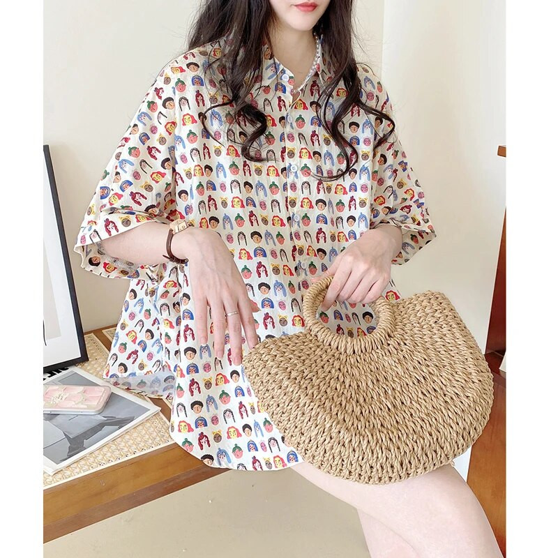 Cămăși din bumbac de maternitate cu mânecă liliac în stil coreean, cu mânecă scurtă, guler răsturnat, bluze pentru femeie însărcinată, cămașă de sarcină la modă