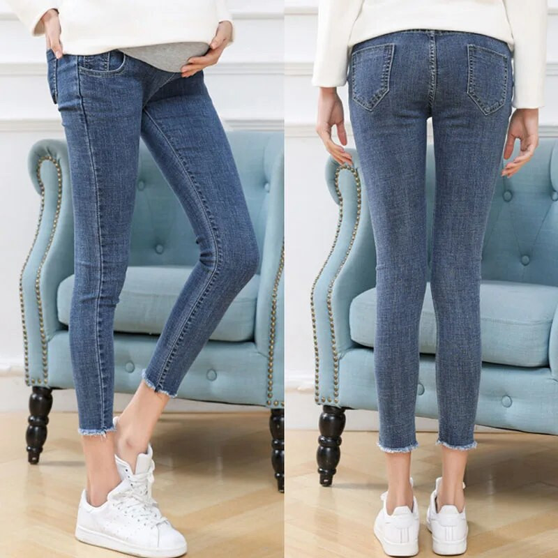 Τζιν παντελόνι εγκυμοσύνης Skinny Stretch Ρούχα για έγκυες γυναίκες 2023 Άνοιξη Καλοκαίρι Plus Size Παντελόνι εγκυμοσύνης Gravidas