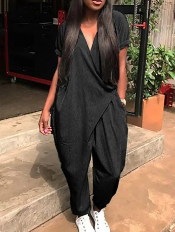 2023 m. Nėščioms V formos iškirptės kelnaitės trumpomis rankovėmis nėščioms moterims, laisvi kombinezonai, šliaužtinukai Nėštumo drabužiai plius dydis