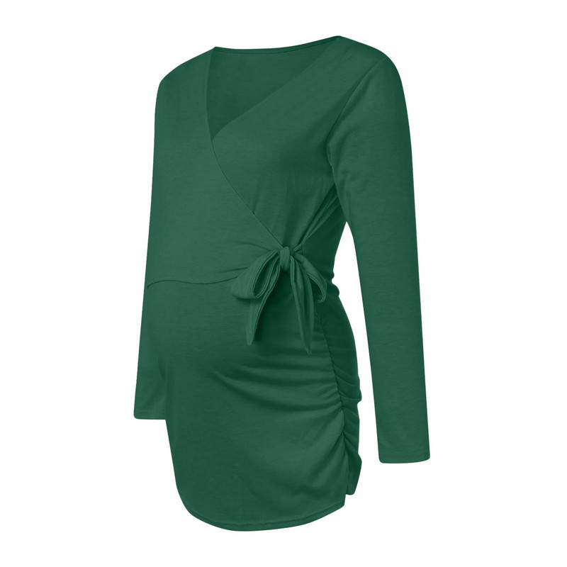 Majice dugih rukava za trudnice Majice za trudnice Jesenska bluza za trudnice Seksi majica s v-izrezom za trudnice Odjeća za trudnice