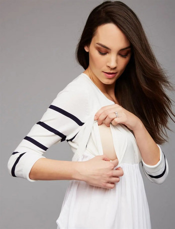Βαμβακερό μπλουζάκι θηλασμού μητρότητας 2023 Χειμερινά φθινοπωρινά μπλουζάκια θηλασμού για έγκυες μπλούζες για νοσοκόμες εγκυμοσύνης