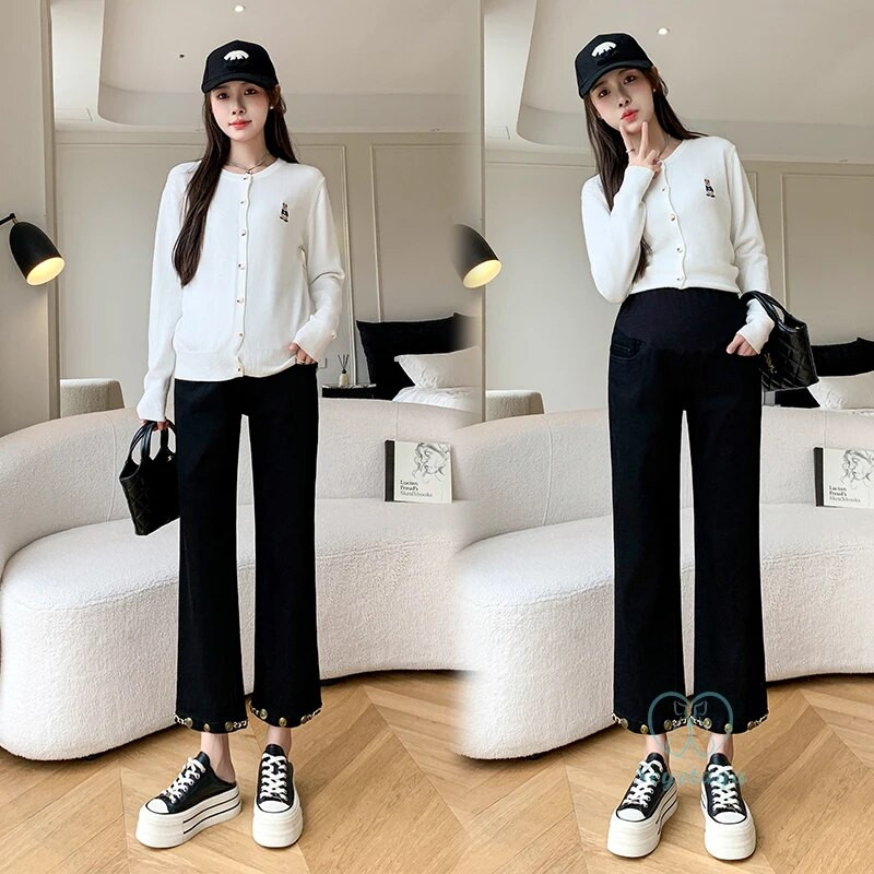 Csizma vágott hasított láb Stretch farmer kismama farmer tavaszi nyár ceruza has nadrág ruhák terhes nők számára terhesség stílusos