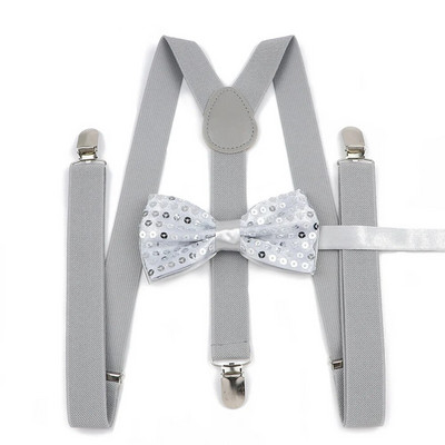 Seturi de bretele cu papion cu paiete strălucitoare unisex pentru bărbați, femei, petrecere, performanță pe scenă, cravată reglabilă, modă, leneș