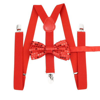 Seturi de bretele cu papion cu paiete strălucitoare unisex pentru bărbați, femei, petrecere, performanță pe scenă, cravată reglabilă, modă, leneș