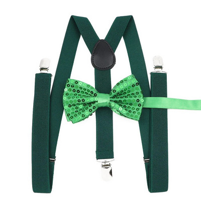 Seturi de bretele cu papion cu paiete strălucitoare unisex pentru bărbați, femei, petrecere, performanță pe scenă, cravată reglabilă, modă, leneș