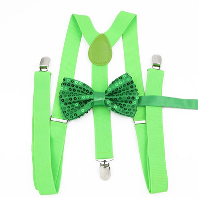 Seturi de bretele cu papion cu paiete strălucitoare unisex pentru bărbați, femei, petrecere, performanță pe scenă, cravată reglabilă, modă, leneș