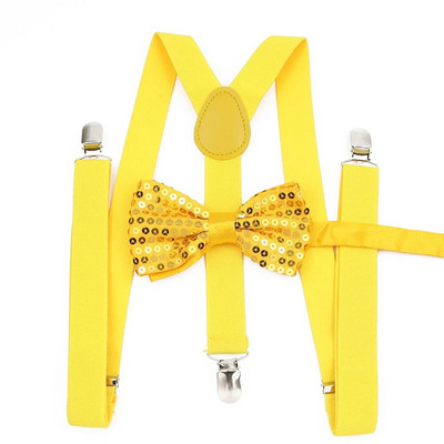 Seturi de bretele cu papion cu paiete strălucitoare unisex pentru bărbați, femei, petrecere, performanță pe scenă, cravată reglabilă, modă, leneș