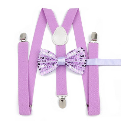 Seturi de bretele cu papion cu paiete strălucitoare unisex pentru bărbați, femei, petrecere, performanță pe scenă, cravată reglabilă, modă, leneș