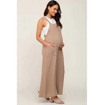 Pantaloni cu bretele de maternitate Pantaloni cu bretele ocazional Femei însărcinate dintr-o singură bucată Salopetă cu picior lat Salopetă Salopetă cu bretele Imbracaminte de stradă supradimensionată