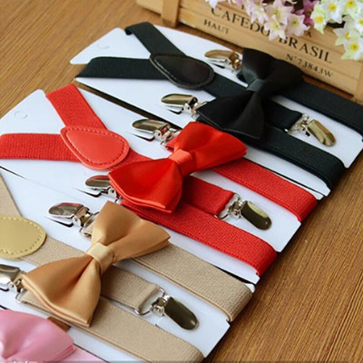 Gyerek nadrágtartó csokornyakkendővel Divat Gyermek csokornyakkendő szett fiúk merevítők lányok állítható nadrágtartók baba esküvői nyakkendők kiegészítők