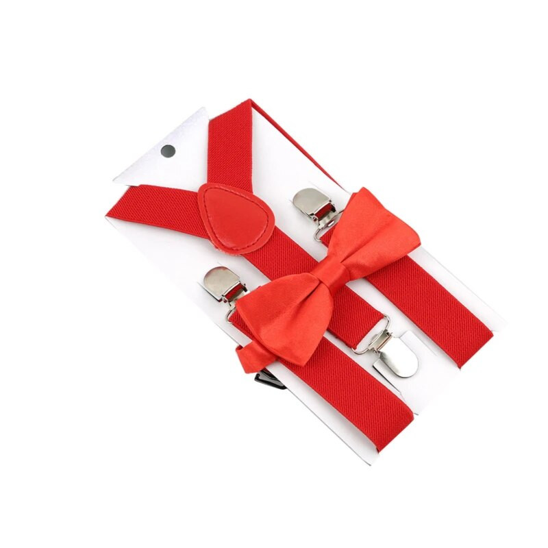 Laste traksid koos kikilipsuga Moodne laste kikilipsu komplekt poistele traksid Tüdrukutele reguleeritavad traksid beebi pulmalipsud Aksessuaarid