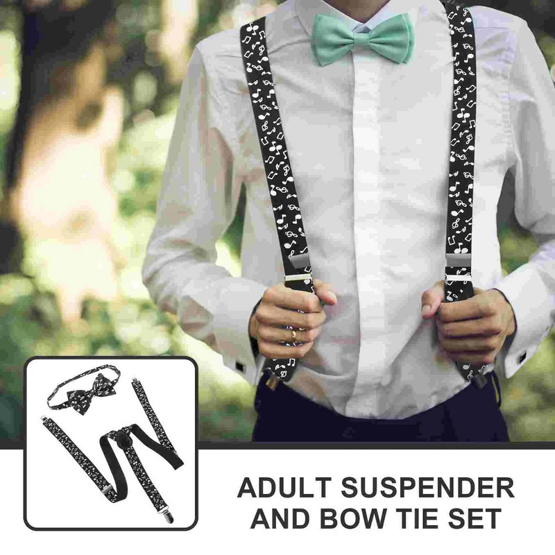 1 komplektas, kostiumas, peteliškė, vyriškų kelnių kelnaitės, muzikos užrašas, kelnaitės, kelnaitės