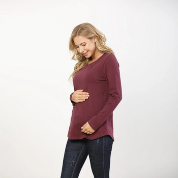 Φθινοπωρινά μακρυμάνικα ρούχα εγκυμοσύνης Μπλουζάκια θηλασμού για έγκυες γυναίκες Θηλάζουν Top μπλουζάκι εγκυμοσύνης Δωρεάν αποστολή