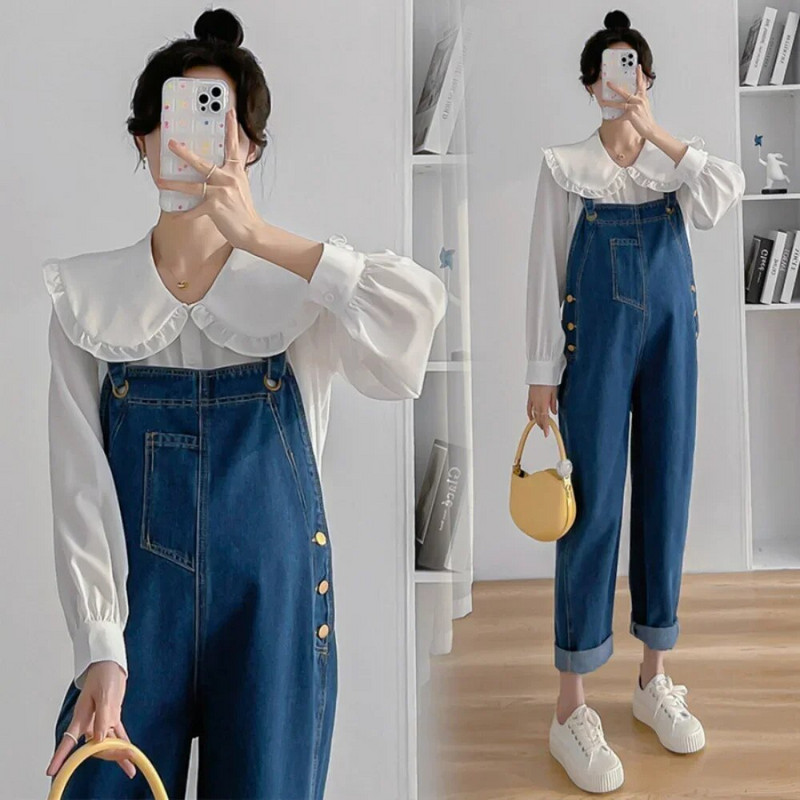 2023 m. Nauji Nėščiųjų Drabužiai Laisvi Demin Nėščioms Džinsai Dirželiai Kelnės Nėščioms Šliaužtinukai Kelnės moterims Džinsai Kombinezonai Kombinezonas