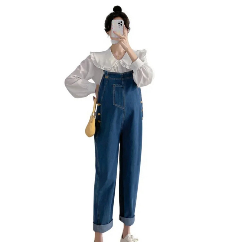 2023 m. Nauji Nėščiųjų Drabužiai Laisvi Demin Nėščioms Džinsai Dirželiai Kelnės Nėščioms Šliaužtinukai Kelnės moterims Džinsai Kombinezonai Kombinezonas