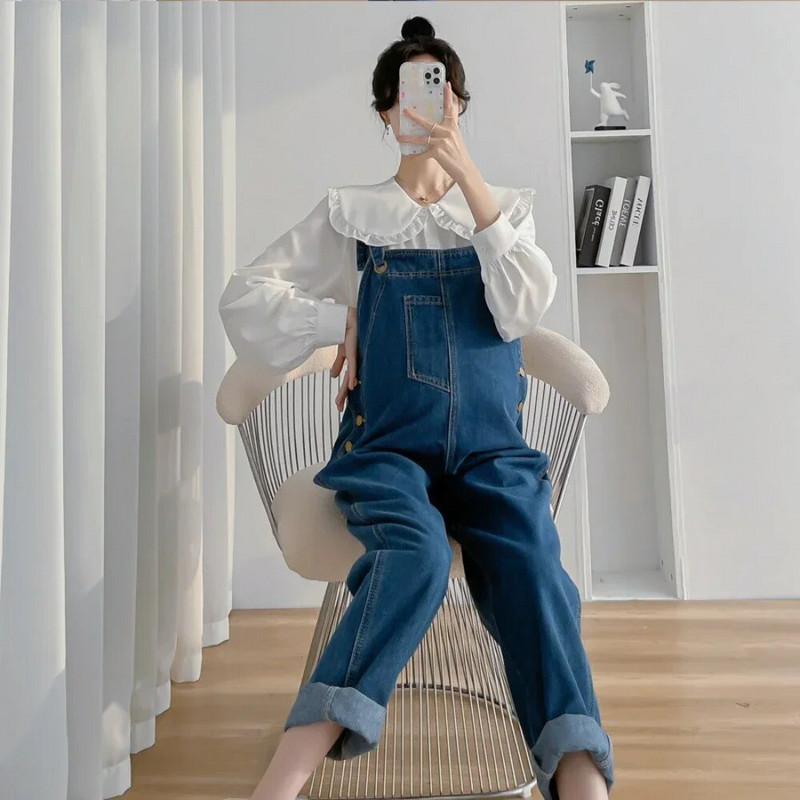 2023 m. Nauji Nėščiųjų Drabužiai Laisvi Demin Nėščioms Džinsai Dirželiai Kelnės Nėščioms Šliaužtinukai Kelnės moterims Džinsai Kombinezonai Kombinezonas