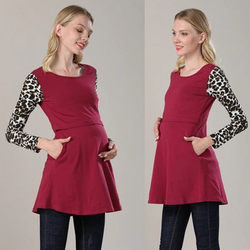 Emotion Moms Cotton Spring Дълги дрехи за бременни Горнище за кърмене Горнища за кърмене за бременни жени Тениска за бременни