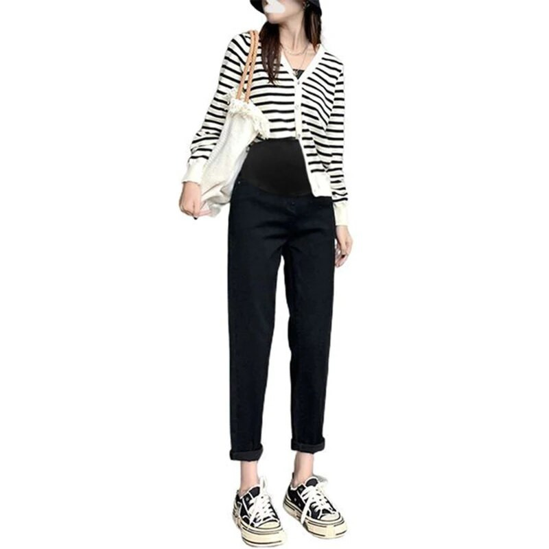 237# 2023 Ανοιξιάτικο τζιν ίσιο τζιν εγκυμοσύνης Φαρδιά ίσια ελαστική μέση Παντελόνι κοιλιάς Ρούχα για έγκυες γυναίκες Εγκυμοσύνη