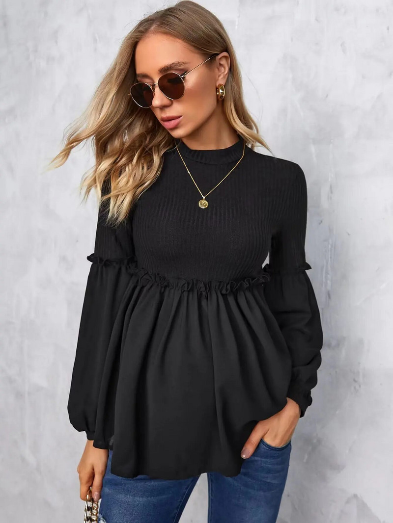 Drabužiai nėščiosioms Premama ilgomis rankovėmis palaidinės marškinėliai pavasario rudeniui nėščioms moterims palaidinė su kakleliu megztinis Nėštumo drabužiai