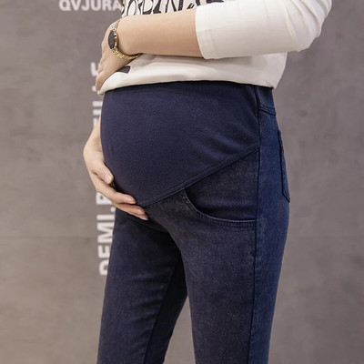 Kék Fekete Ceruza Elasztikus Kismama Farmer Terhes női Ruhák Szoptatás Terhesség Leggings Nadrág Pamut Farmer Nadrág Ruházat
