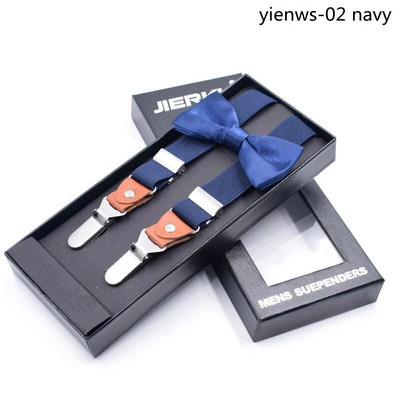 Yienws Bretele pentru bărbați și papion pentru adulți, pantaloni cu nasturi cu 3 agrafe, bretele Suspensorio femei, bretele roz roșii, set papion YiA036