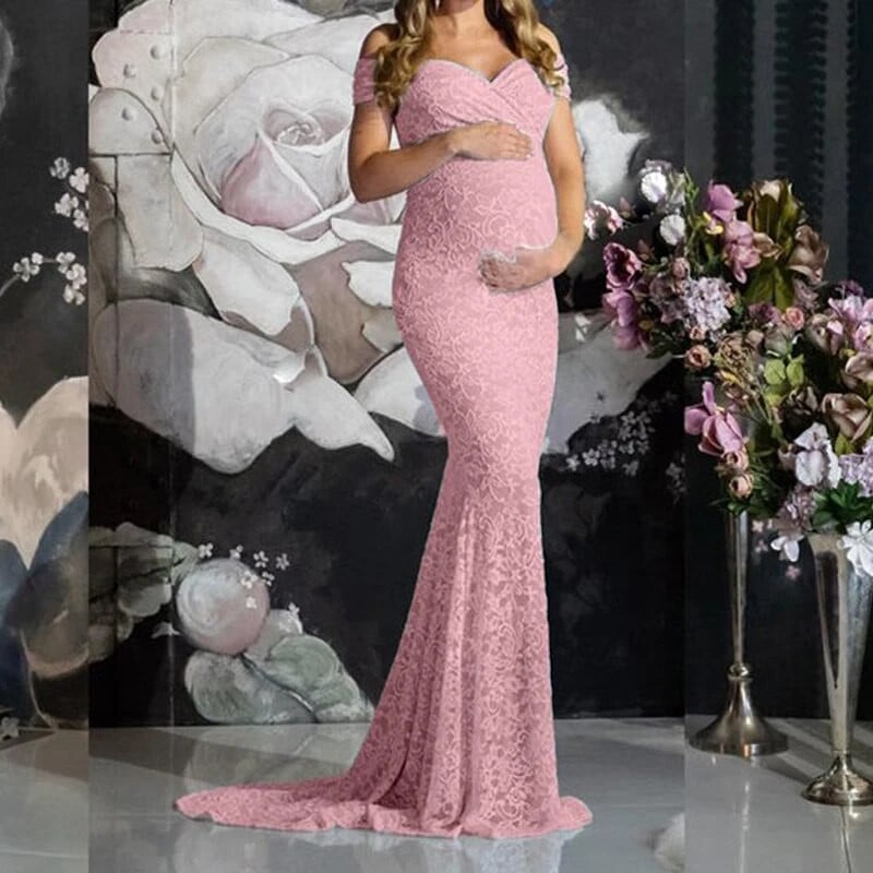 Trudnička haljina za fotografiranje Novo proljeće 2022. Elegantne čipkaste duge duge haljine bez rukava za trudnice Večernja odjeća