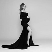 Rochii de maternitate sexy fără umeri pentru ședință foto rochie maxi pentru baby shower femei gravide fotografie haine rochie lungă de sarcină