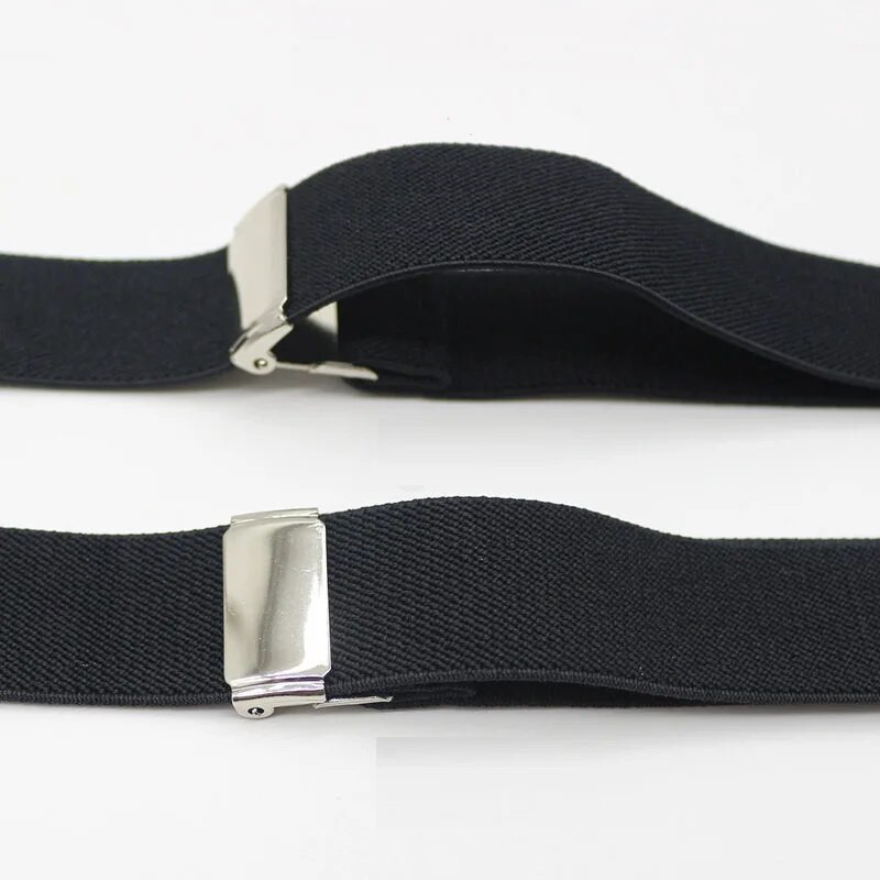 Bretele Yienws papion pentru bărbați 4 agrafe pantaloni bretele pentru bărbați fluture bretele masculin bleumarin maro suspensorio 2,5*115 cm YiA104