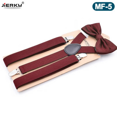 Bretele pentru bărbați cu papion 3 agrafe Set bretele bărbați vintage casual suspensorio pantaloni curea Cadoul tatălui/soțului