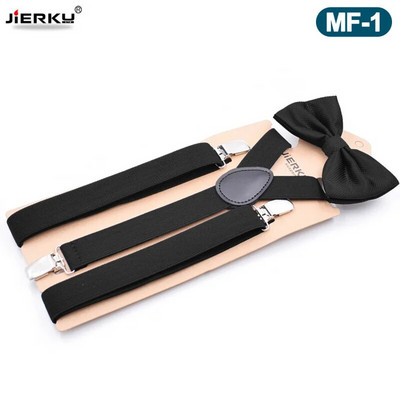 Bretele pentru bărbați cu papion 3 agrafe Set bretele bărbați vintage casual suspensorio pantaloni curea Cadoul tatălui/soțului