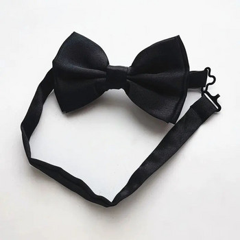 Черни комплекти папийонка с тиранти Висока еластична каишка Здрави тиранти с 4 щипки Комплект вратовръзка за вратовръзка Възрастни жени Сватба LB002