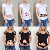 Női terhes póló It`s A Girl Baby Print terhes kismama pólók Vicces terhes nők nyári pólók terhes felsők