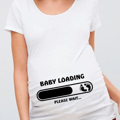 Női terhes póló It`s A Girl Baby Print terhes kismama pólók Vicces terhes nők nyári pólók terhes felsők