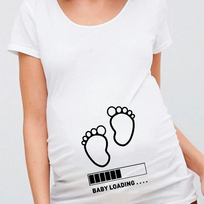 Női terhes póló It`s A Girl Baby Print terhes kismama pólók Vicces terhes nők nyári pólók terhes felsők