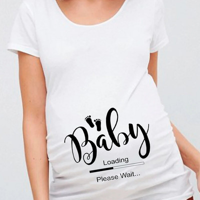 Női terhes póló It`s A Girl Baby Print terhes kismama pólók Vicces terhes nők nyári pólók terhes felsők