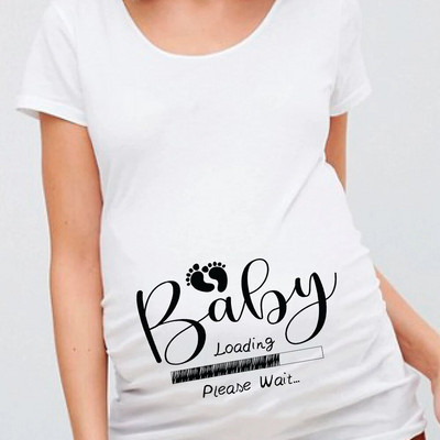 Női terhes póló It`s A Girl Baby Print terhes kismama pólók Vicces terhes nők nyári pólók terhes felsők