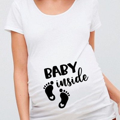 Női terhes póló It`s A Girl Baby Print terhes kismama pólók Vicces terhes nők nyári pólók terhes felsők