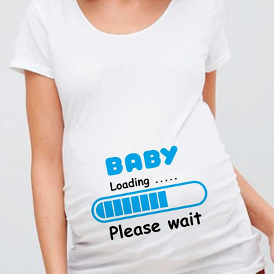Női terhes póló It`s A Girl Baby Print terhes kismama pólók Vicces terhes nők nyári pólók terhes felsők