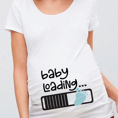 Női terhes póló It`s A Girl Baby Print terhes kismama pólók Vicces terhes nők nyári pólók terhes felsők