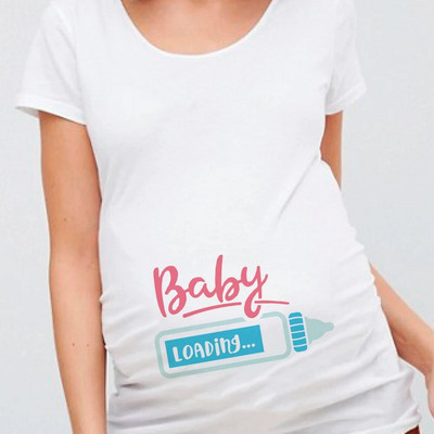 Női terhes póló It`s A Girl Baby Print terhes kismama pólók Vicces terhes nők nyári pólók terhes felsők