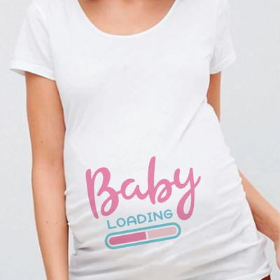 Női terhes póló It`s A Girl Baby Print terhes kismama pólók Vicces terhes nők nyári pólók terhes felsők
