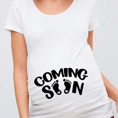 Női terhes póló It`s A Girl Baby Print terhes kismama pólók Vicces terhes nők nyári pólók terhes felsők