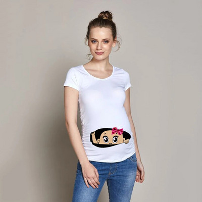 Női terhes póló It`s A Girl Baby Print terhes kismama pólók Vicces terhes nők nyári pólók terhes felsők