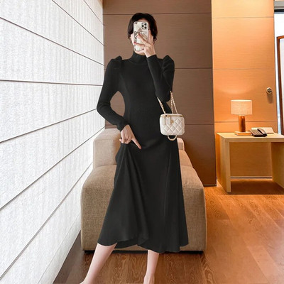 Rochie de maternitate tricot solid pentru toamna iarnă 2023 haine noi pentru femei însărcinate la modă fundă subțire rochii de sarcină pulover