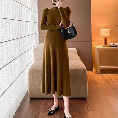 Rochie de maternitate tricot solid pentru toamna iarnă 2023 haine noi pentru femei însărcinate la modă fundă subțire rochii de sarcină pulover