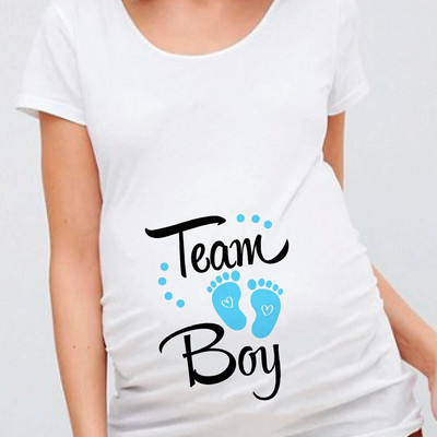 Baby on Board Nem Reaval Print Terhes póló Kismama rövid ujjú Terhesség Ing