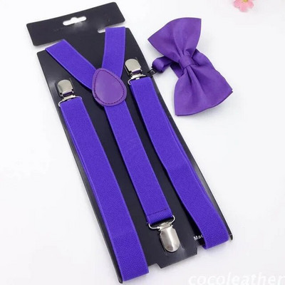 YSMILE Y New Arrive Adjust 3Clips-on Bretele Set unisex Papion Adult Bretele elastice Y-Back pentru bărbați, femei, performanță la nuntă