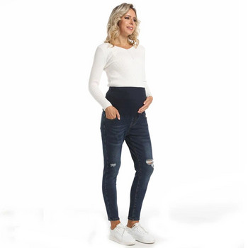 2024 Нови пролетно-лятни модни панталони Дънки за бременни Корем Тесни панталони тип молив Дрехи за бременни жени Бременност